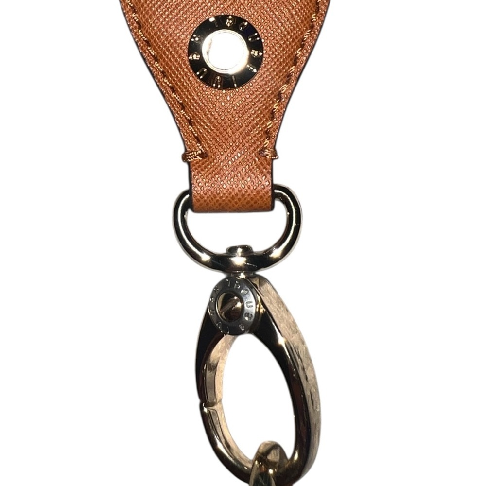 EUC Henri Bendel Saffiano Leather Shoulder Bag Tan Camel Leather Adjustable - Picture 9 of 13